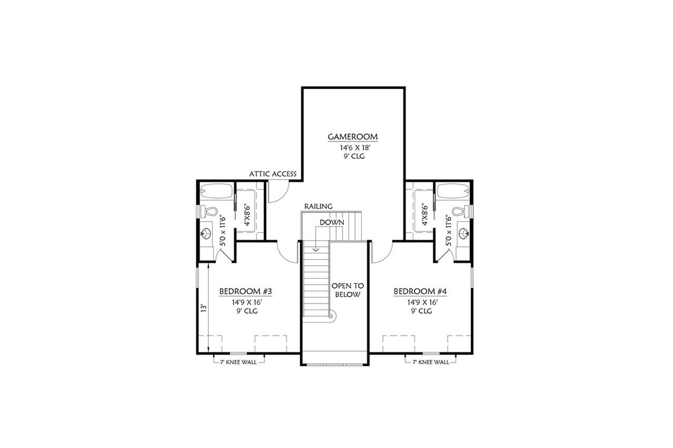 Secondary Image - Farmhouse House Plan - Summerville 61388 - 2nd Floor Plan