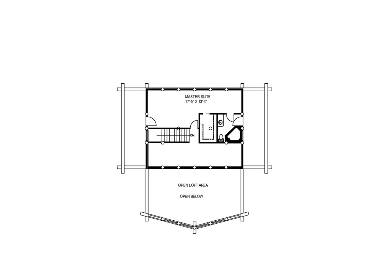Secondary Image - A-Frame House Plan - 61448 - 2nd Floor Plan