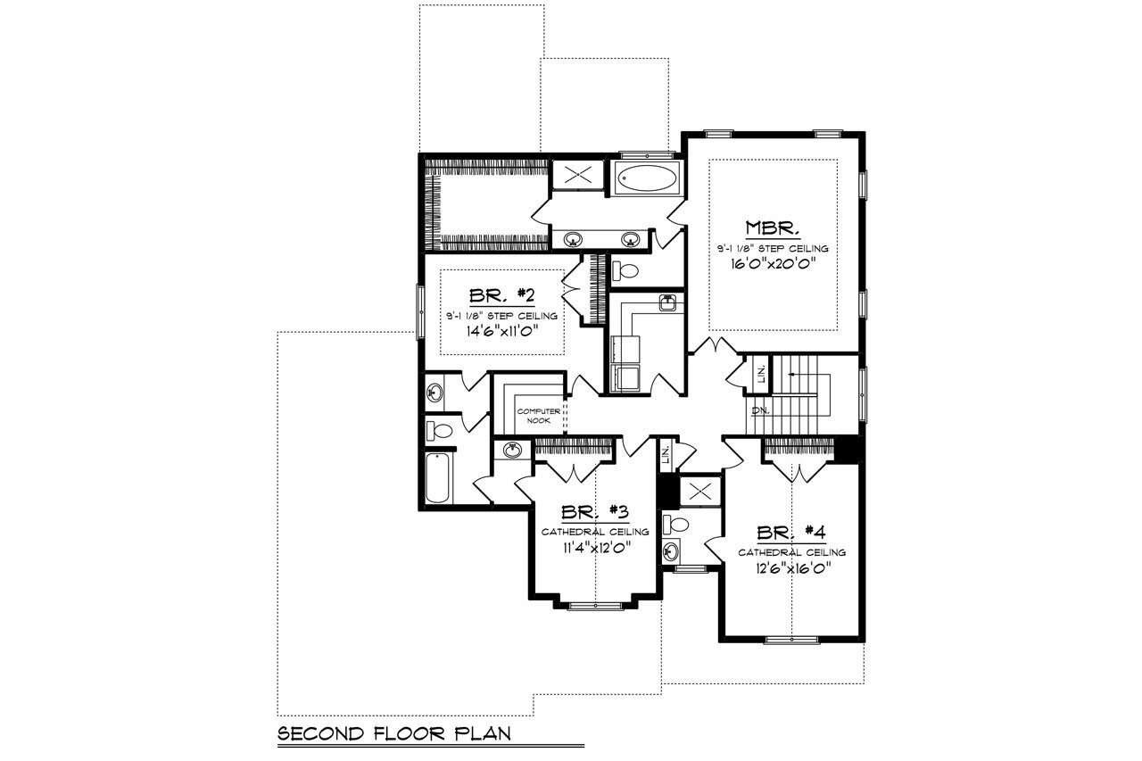 Traditional House Plan - 61452 - 2nd Floor Plan