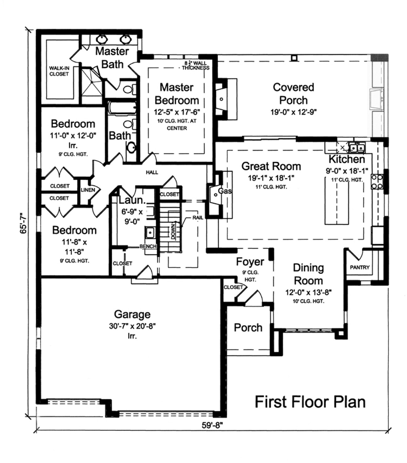 Contemporary House Plan - Orion 61488 - 1st Floor Plan