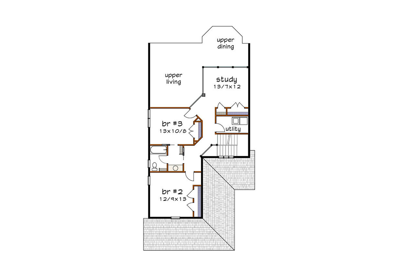 Secondary Image - Farmhouse House Plan - 61512 - 2nd Floor Plan