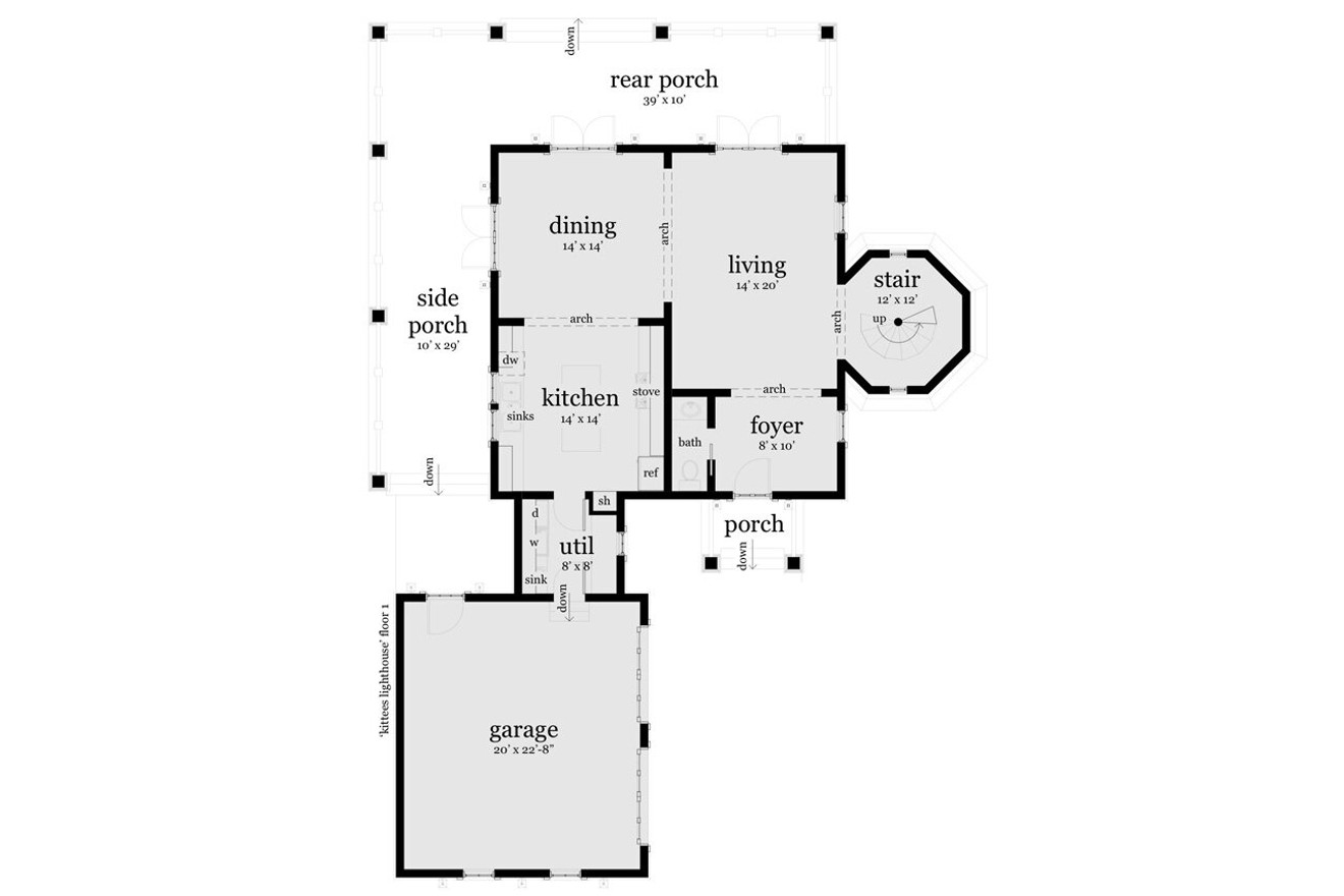 Cape Cod House Plan - Kittee's Lighthouse 62135 - 1st Floor Plan
