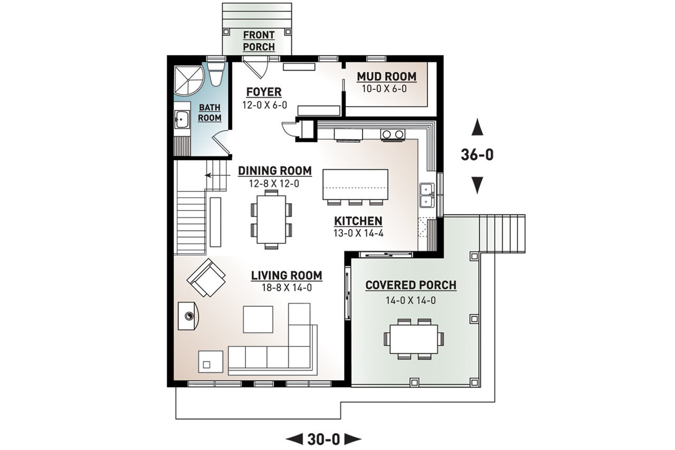 Contemporary House Plan - Malbaie 62154 - 1st Floor Plan