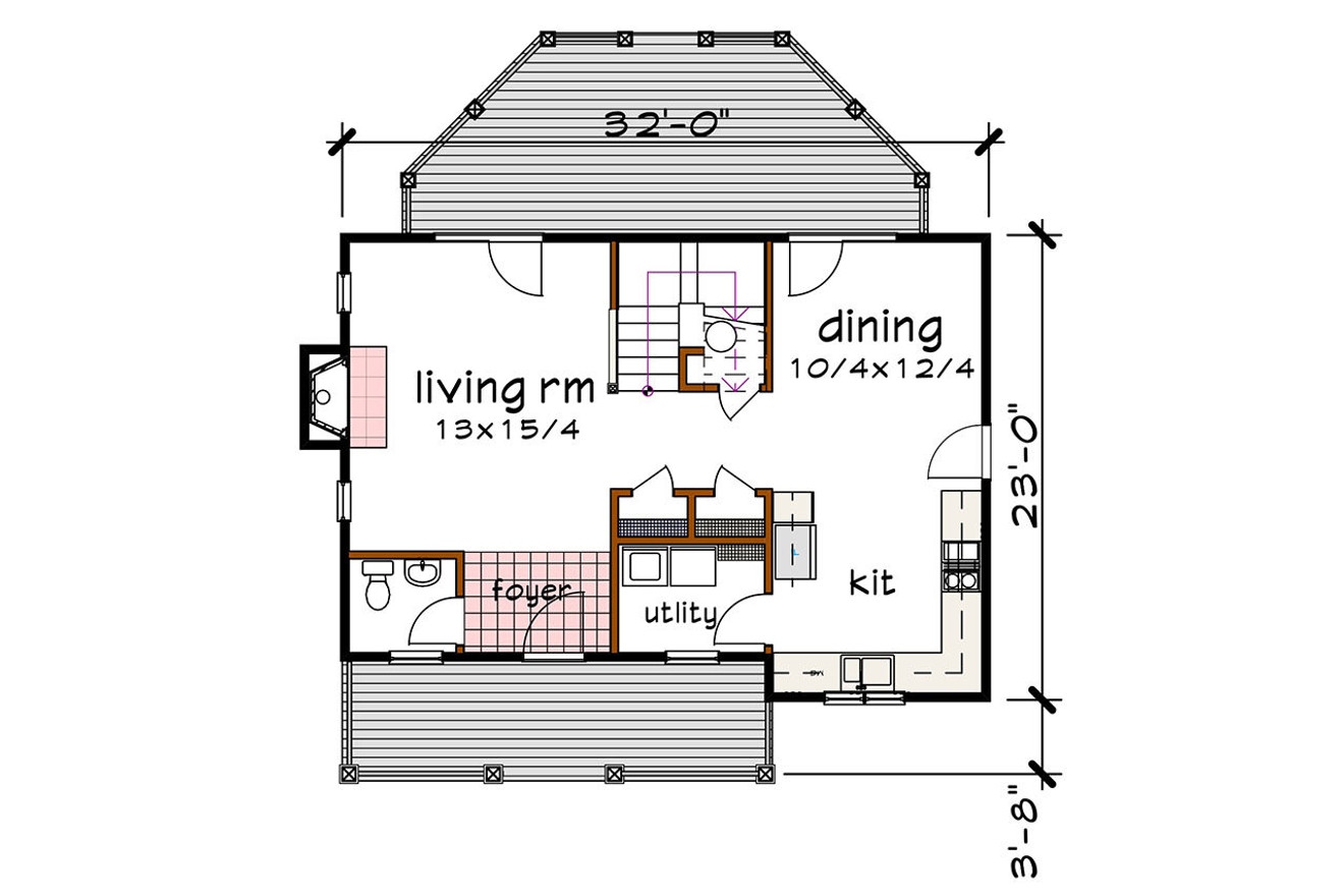 Farmhouse House Plan - 62206 - 1st Floor Plan