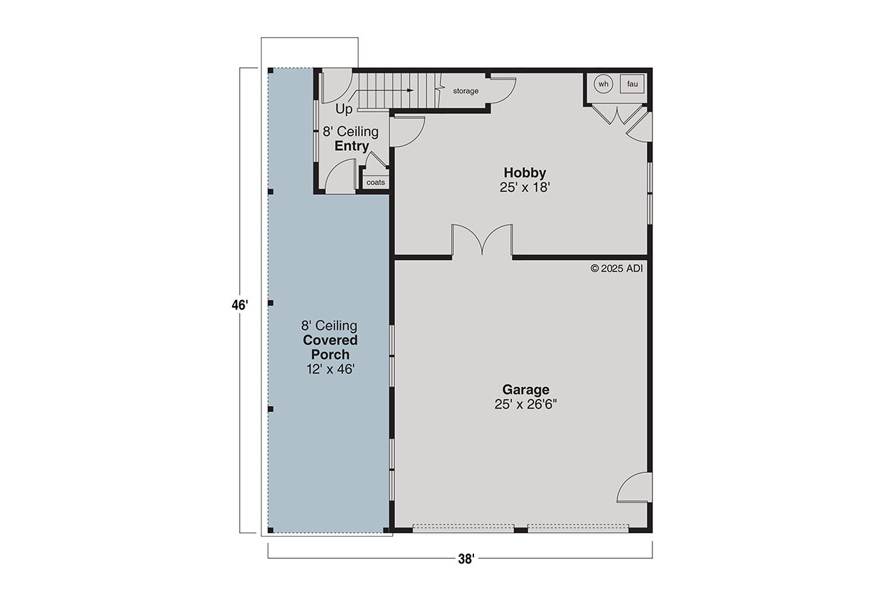 Craftsman House Plan - Garage 62272 - 1st Floor Plan