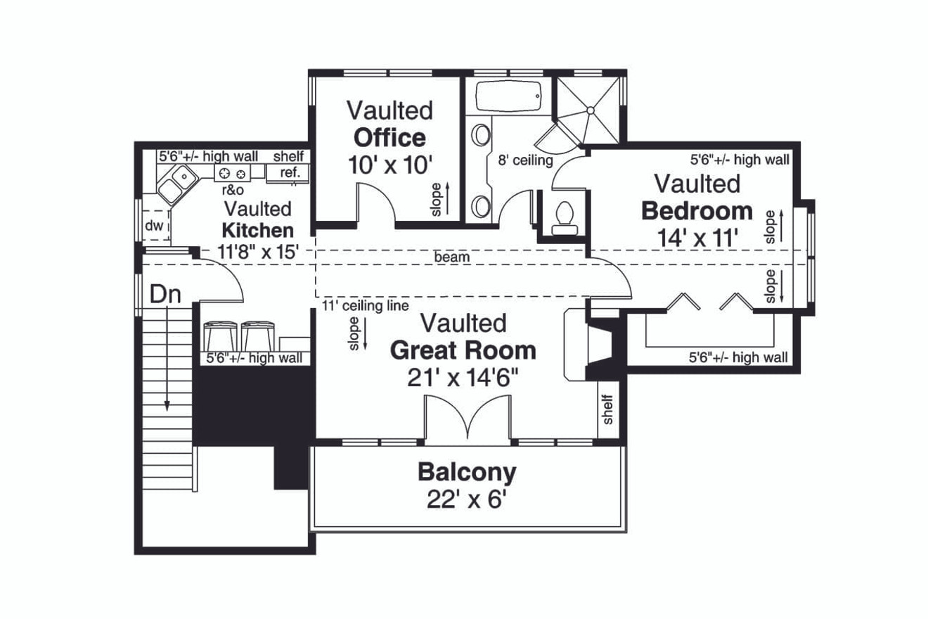 Secondary Image - Craftsman House Plan - 62272 - 2nd Floor Plan