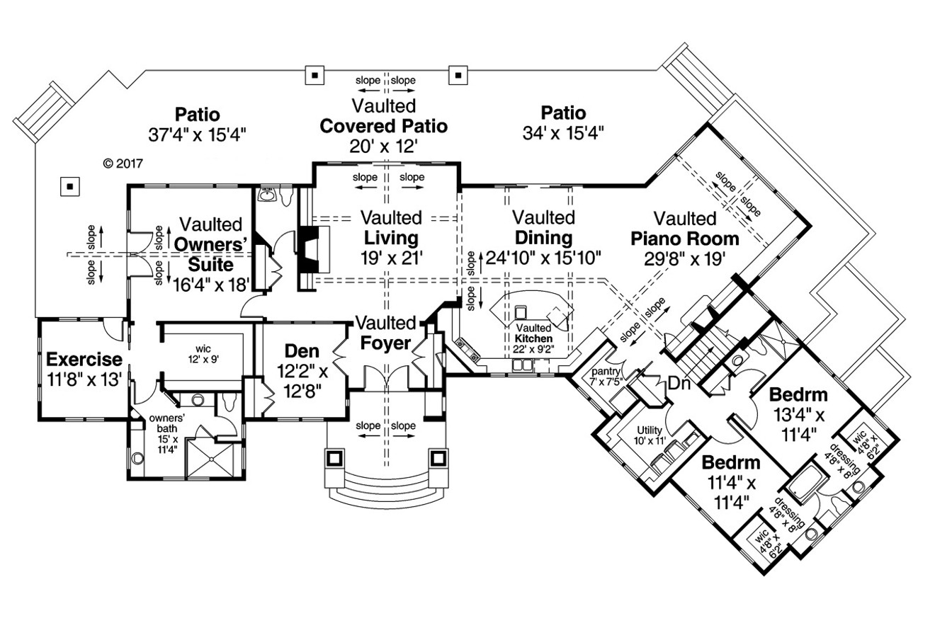 European House Plan - Delfino 62332 - 1st Floor Plan
