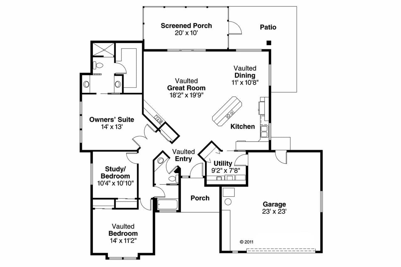 Mediterranean House Plan - Calabro 62346 - 1st Floor Plan