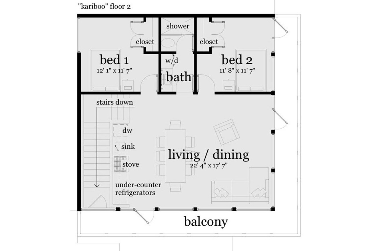 Modern House Plan - Kariboo 62349 - 2nd Floor Plan