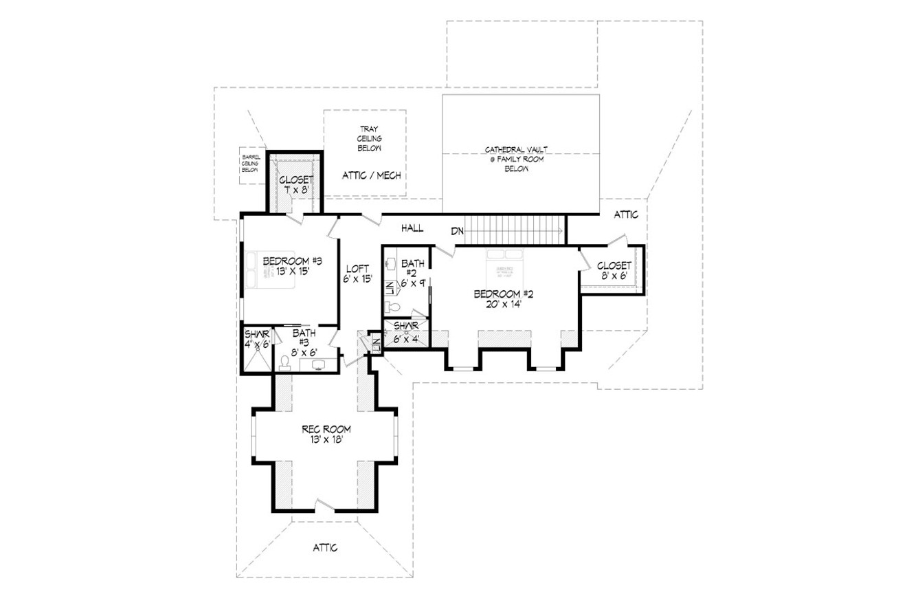 Secondary Image - Traditional House Plan - Greenbrier 62433 - 2nd Floor Plan