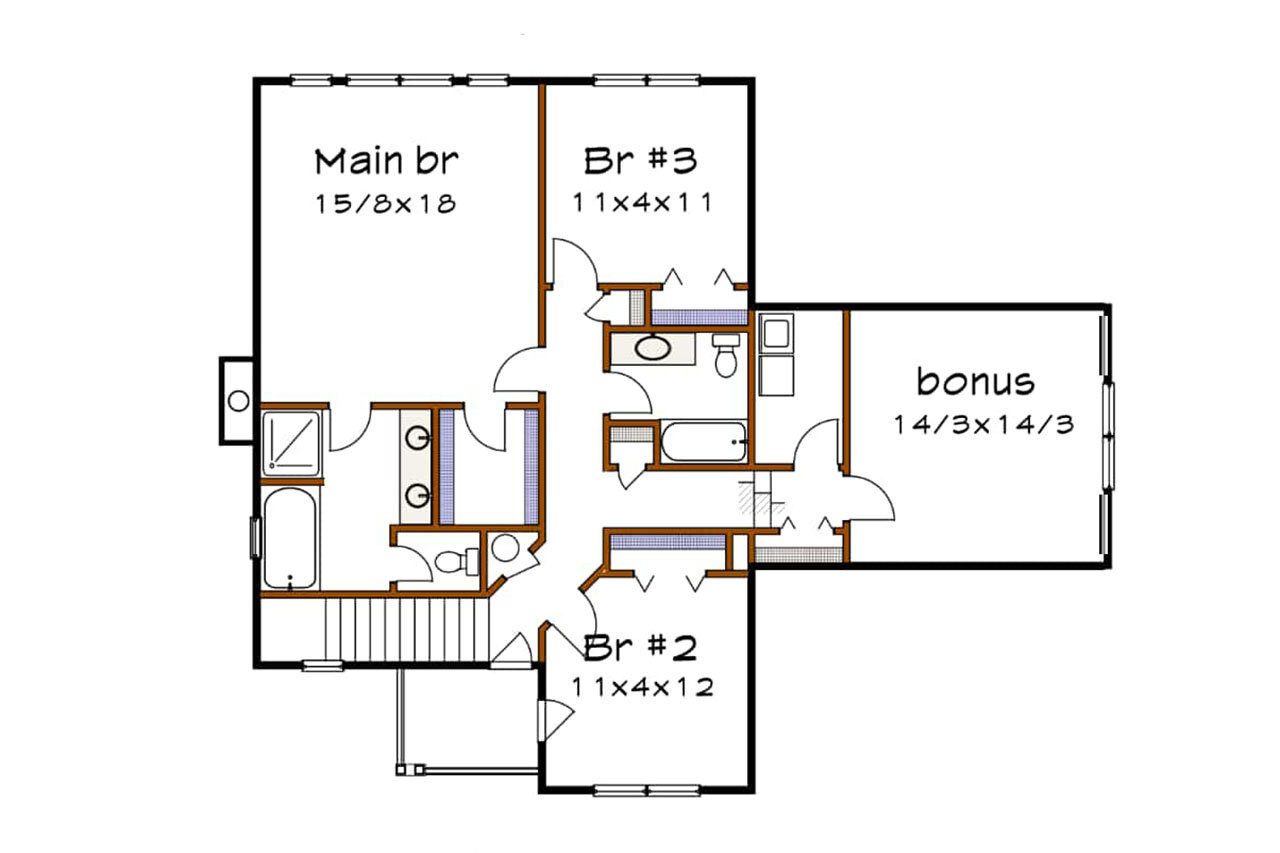 Country House Plan - 62575 - 2nd Floor Plan
