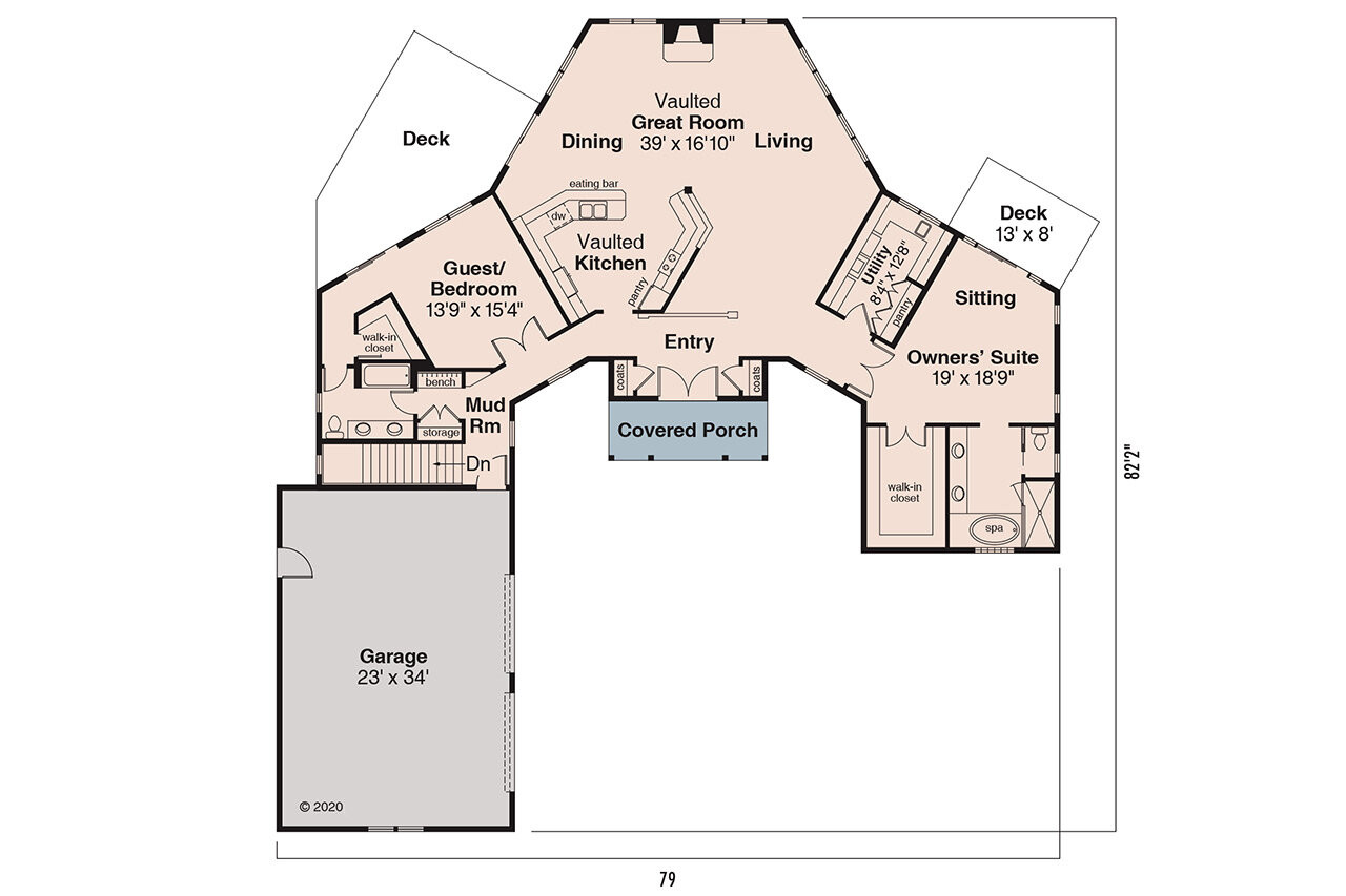 Craftsman House Plan - Treyburn 62720 - 1st Floor Plan