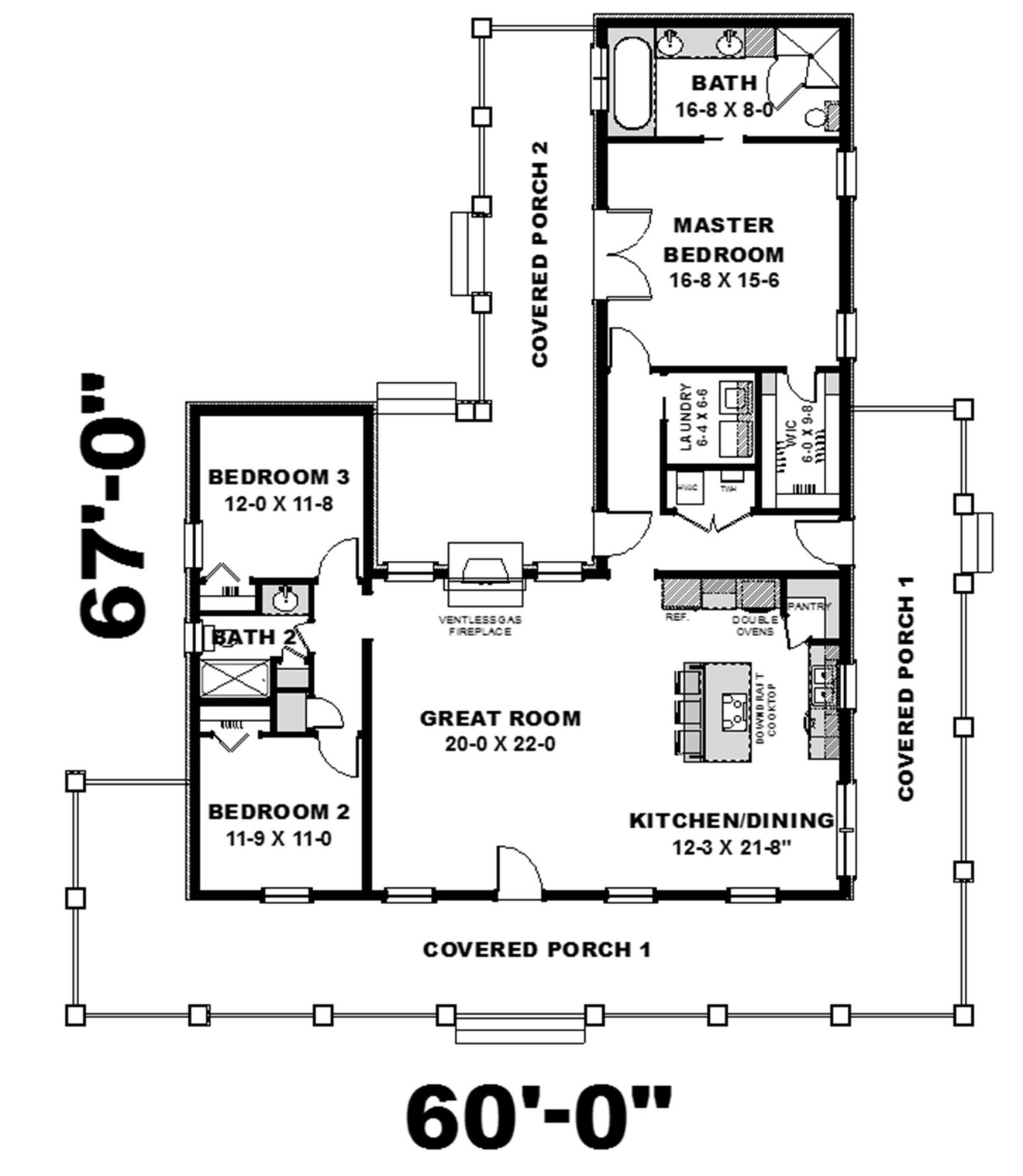 Classic House Plan - 62784 - 1st Floor Plan