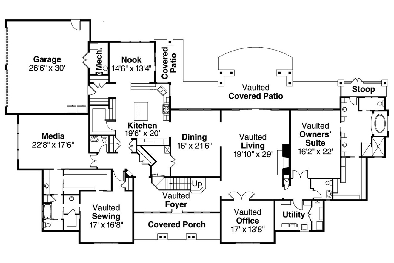Classic House Plan - Laurelwood 62808 - 1st Floor Plan