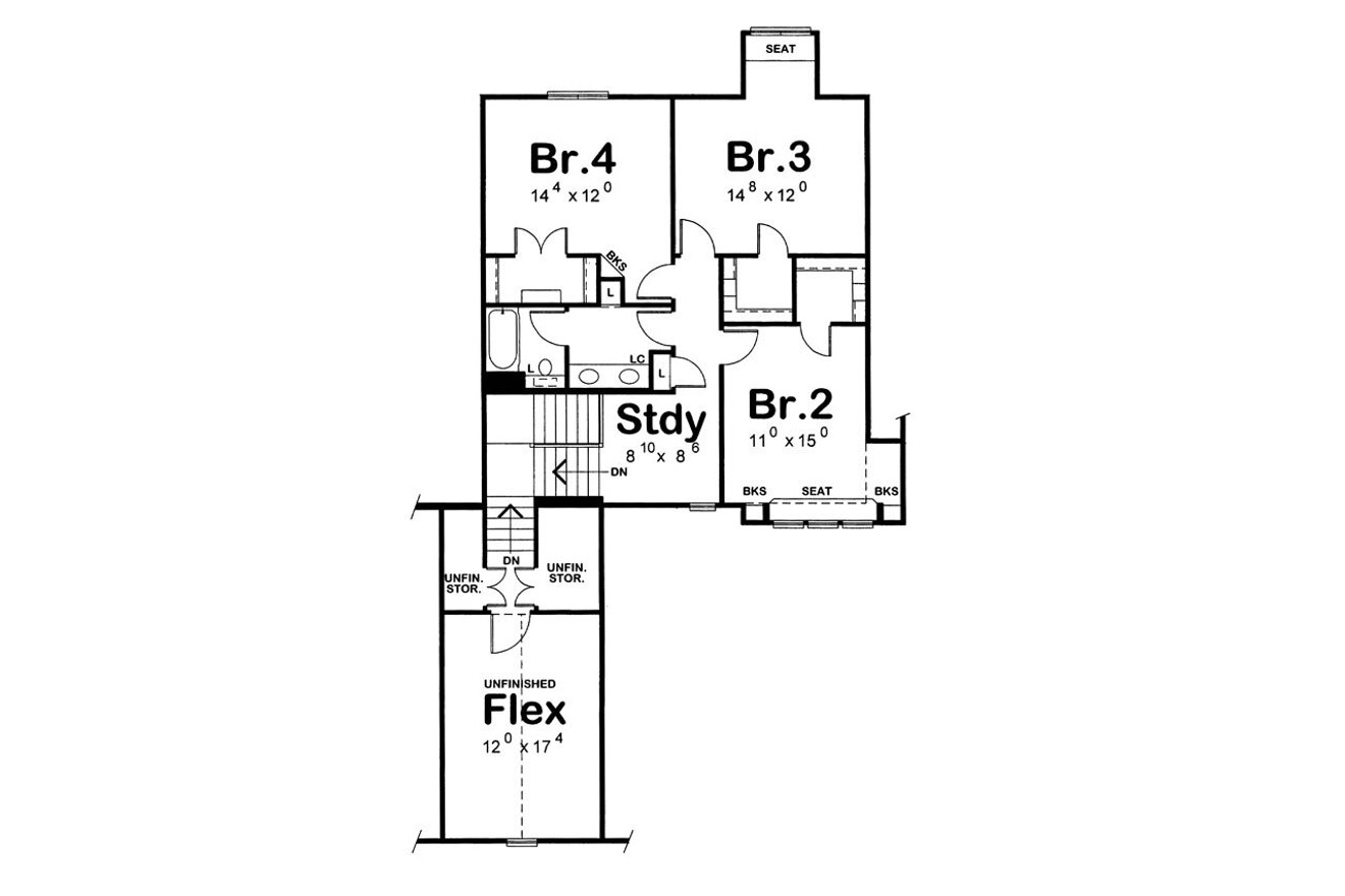 Secondary Image - Craftsman House Plan - Silverstone 63061 - 2nd Floor Plan