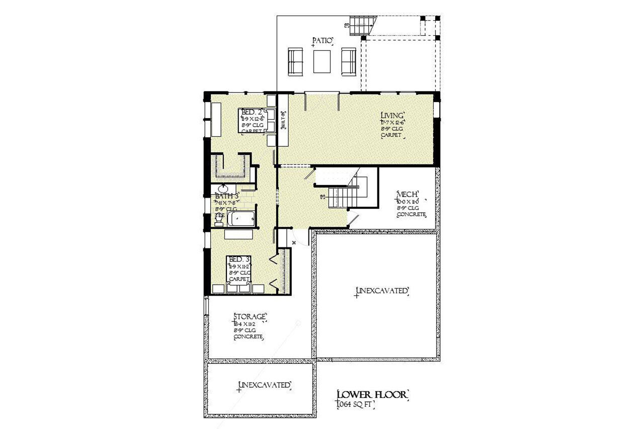 Secondary Image - Craftsman House Plan - Leyton 63422 - Basement Floor Plan