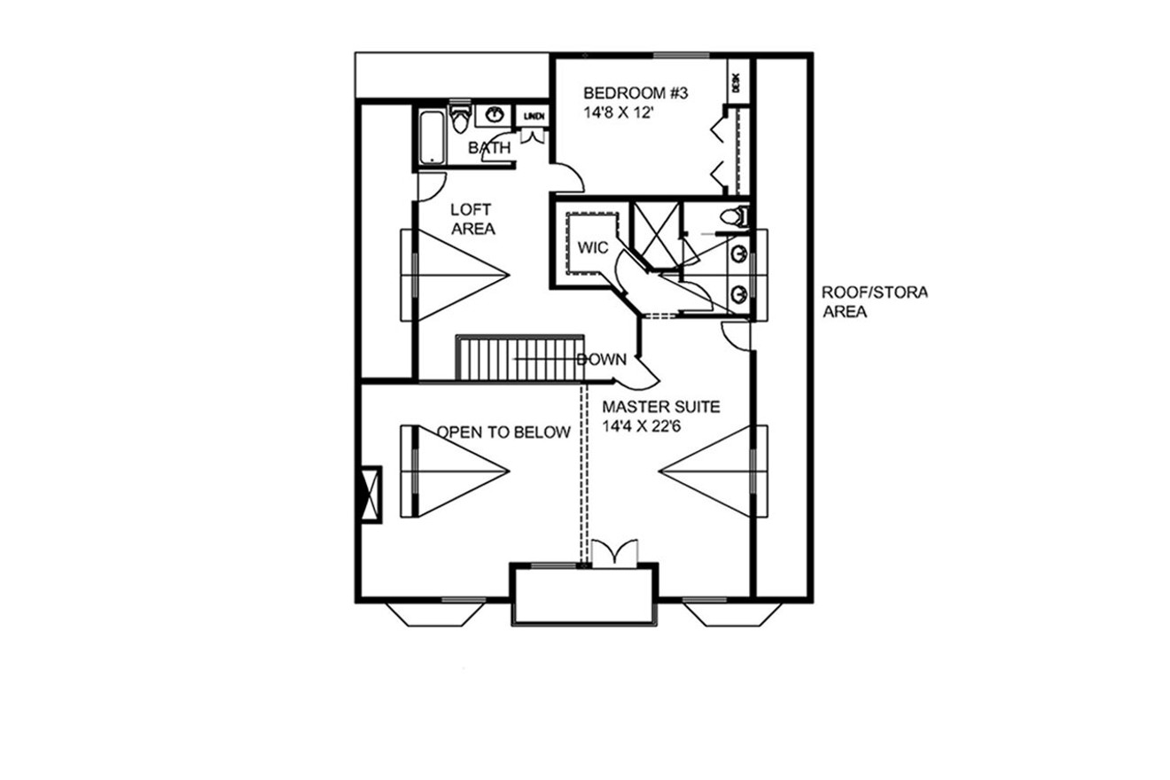 Secondary Image - Craftsman House Plan - 63426 - 2nd Floor Plan