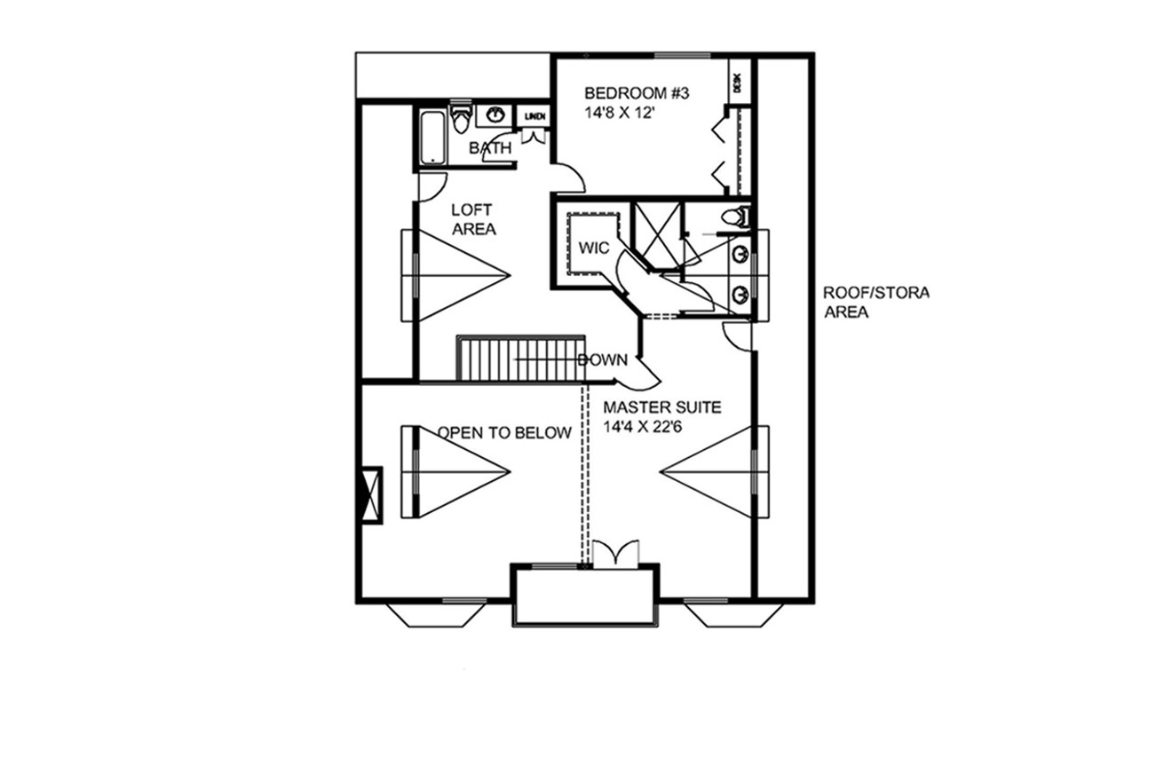 Secondary Image - Craftsman House Plan - 63426 - 2nd Floor Plan