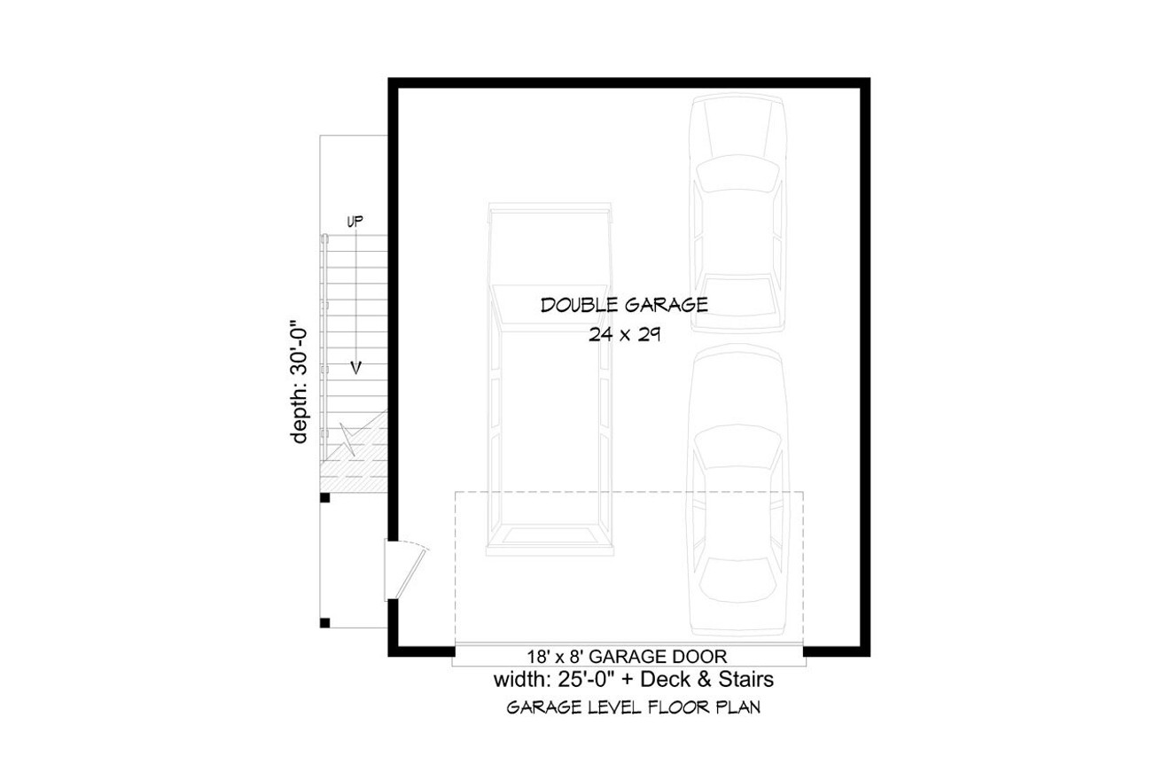 Contemporary House Plan - Dover 63452 - 1st Floor Plan