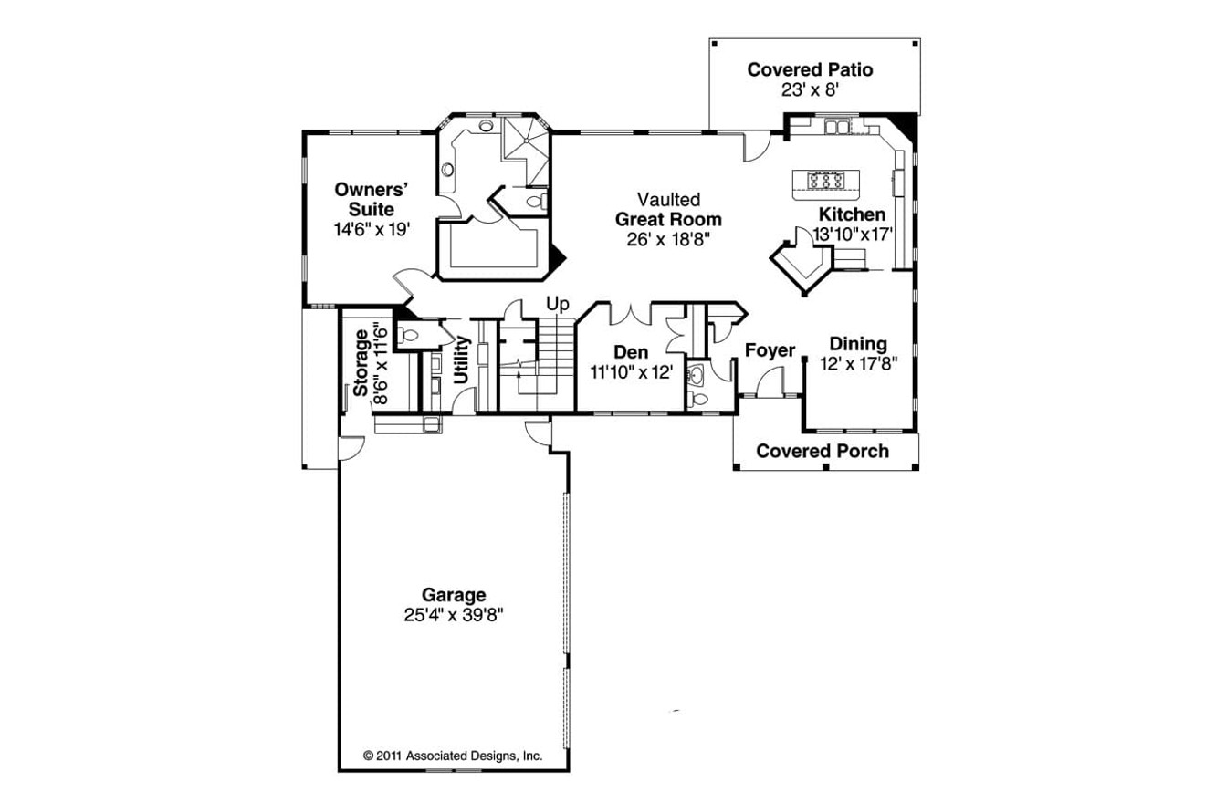 Southwest House Plan - Casselman 63478 - 1st Floor Plan