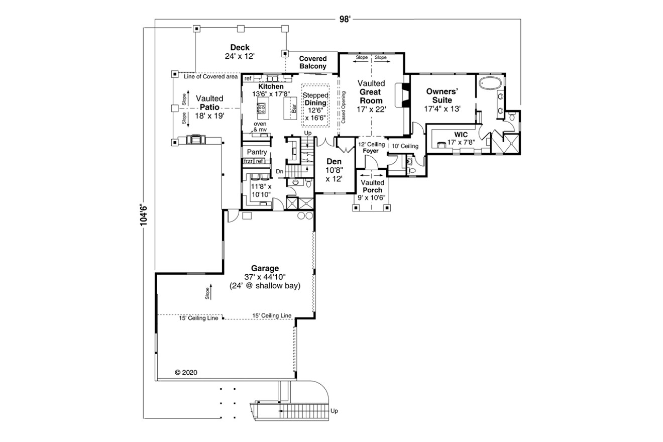 European House Plan - Harrington 63490 - 1st Floor Plan