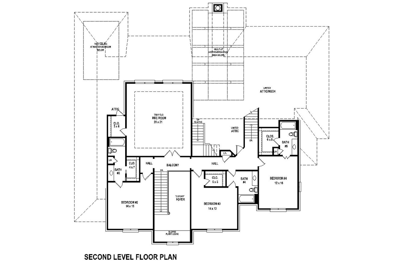 Secondary Image - Classic House Plan - 63536 - 2nd Floor Plan