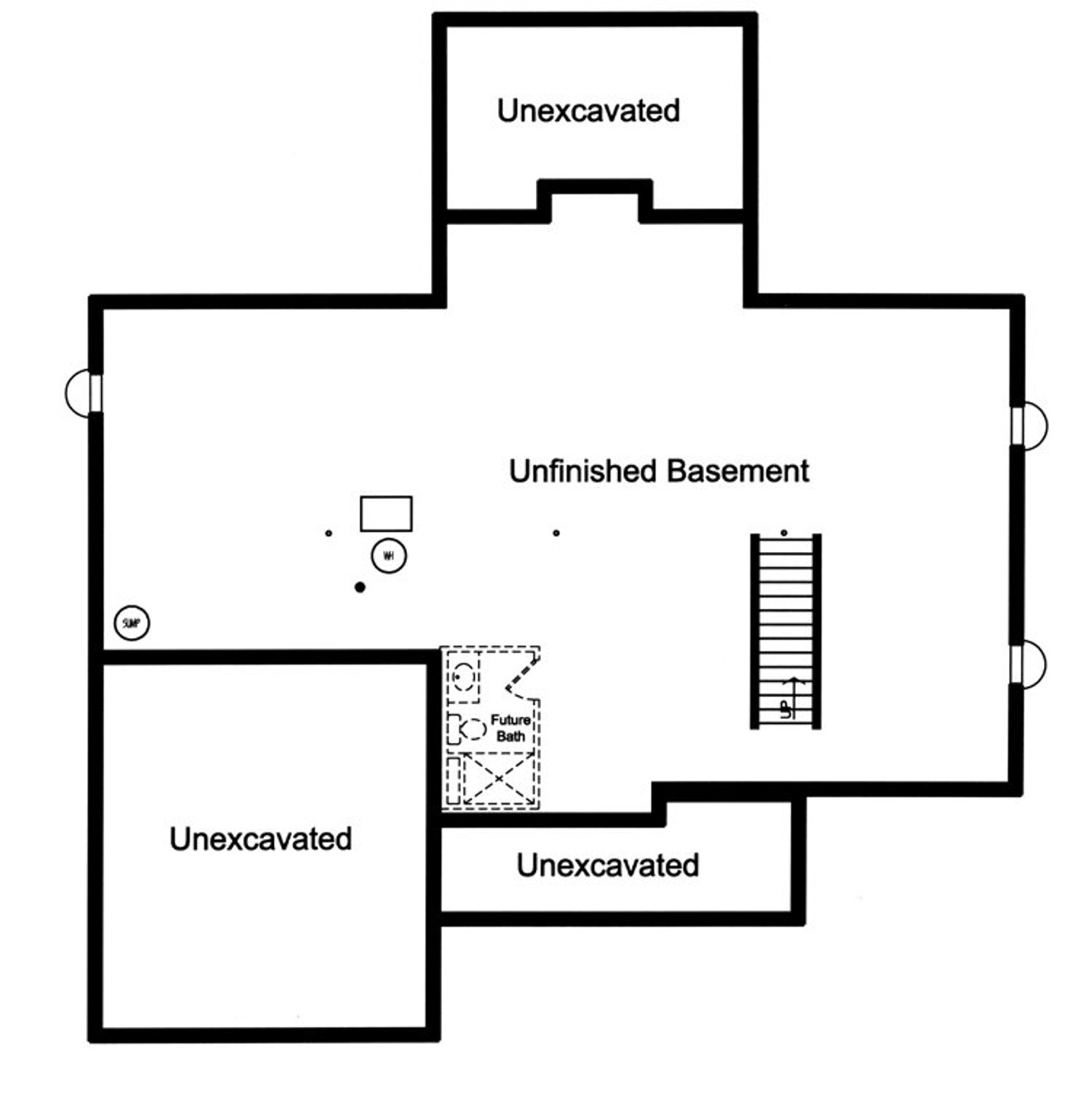 Secondary Image - Cottage House Plan - Eagle's View 63629 - Basement Floor Plan