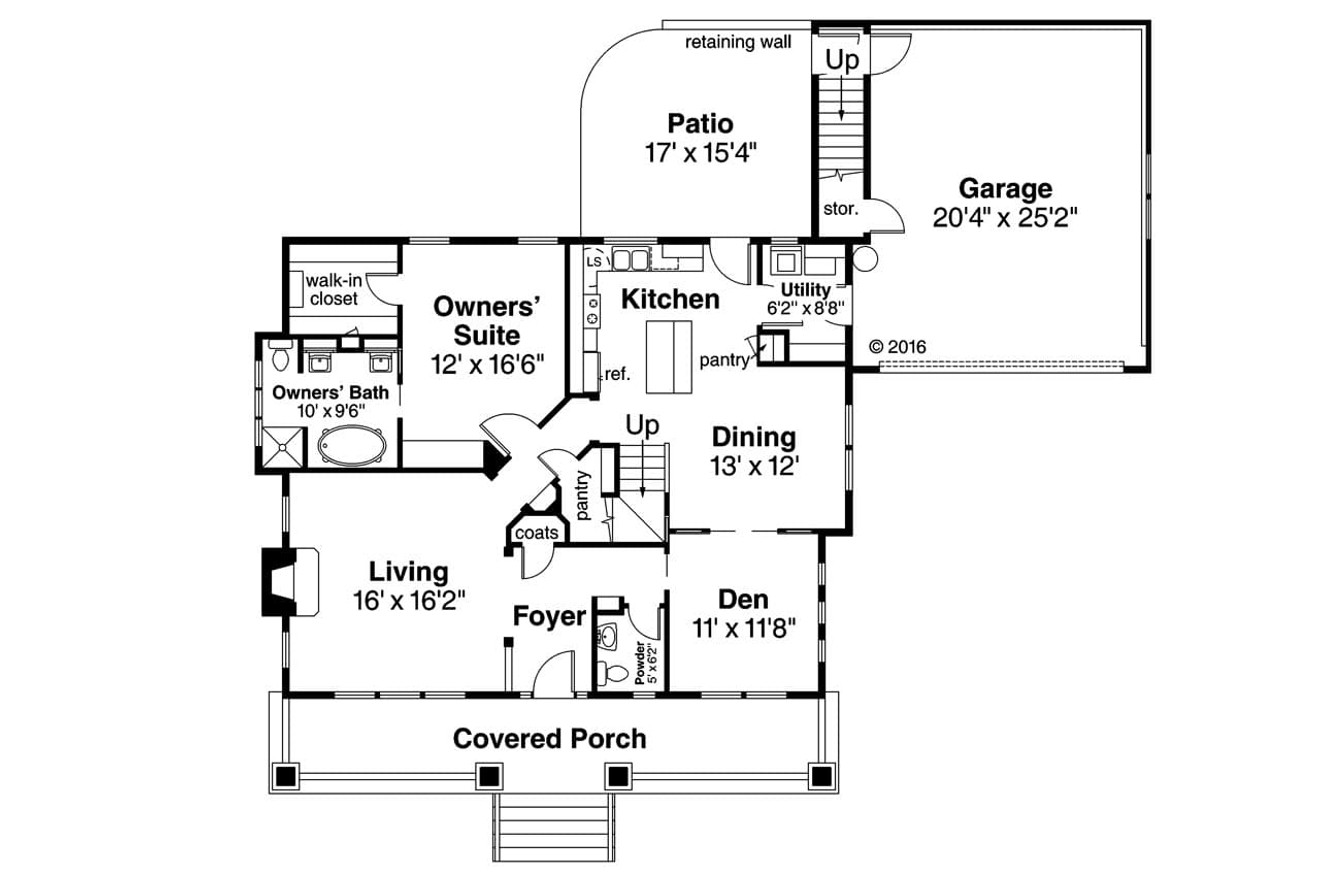 Country House Plan - Carrington 63769 - 1st Floor Plan