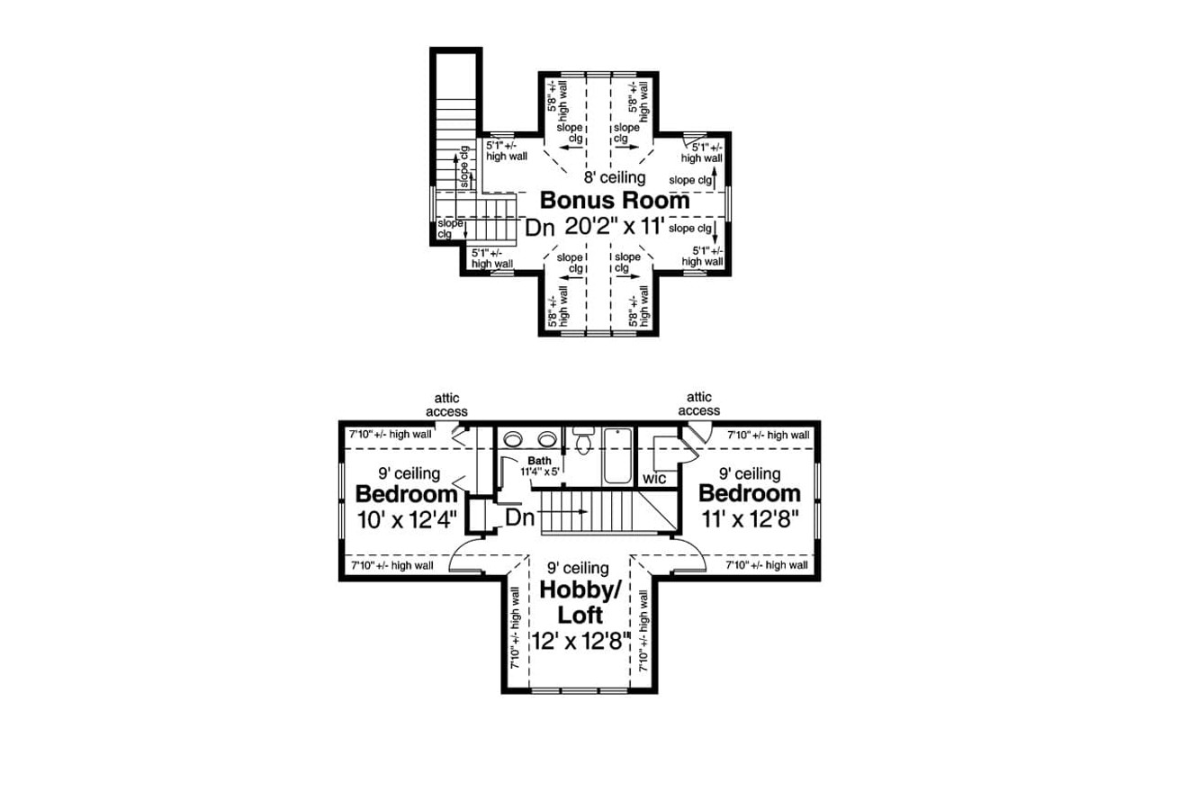 Secondary Image - Country House Plan - Carrington 63769 - 2nd Floor Plan