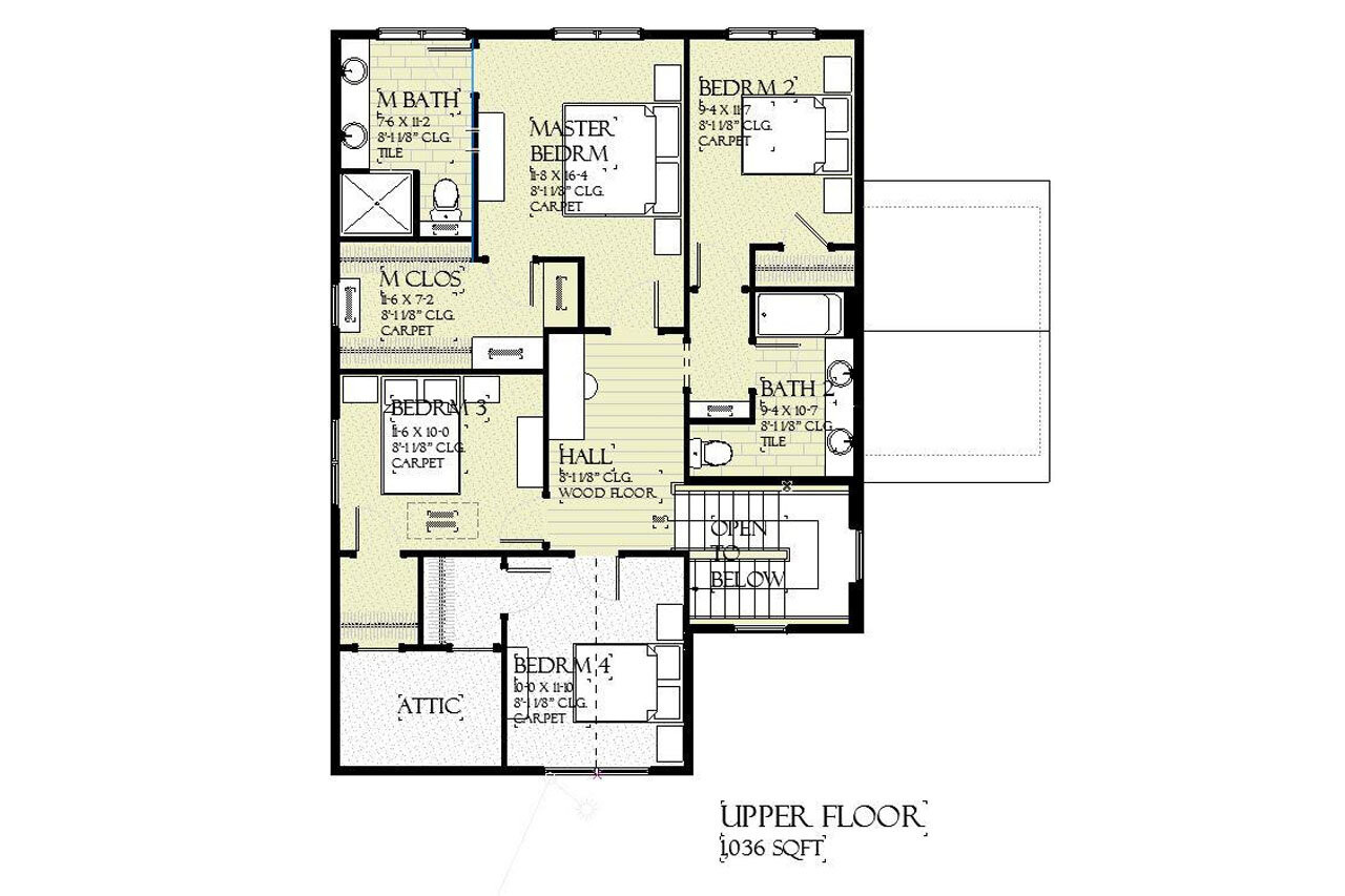 Secondary Image - Tudor House Plan - Tenway 63827 - 2nd Floor Plan
