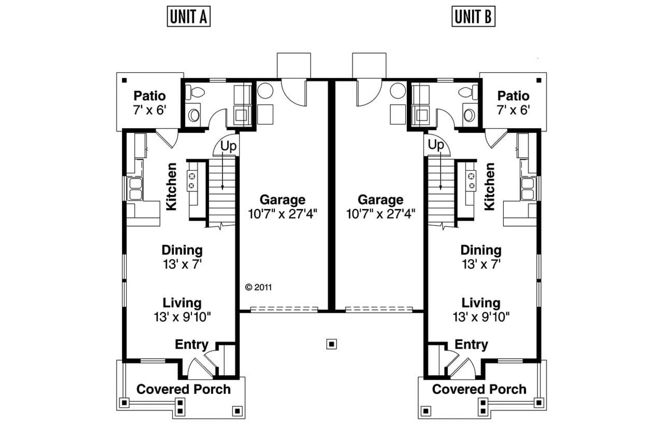 Craftsman House Plan - Rothbury 63959 - 1st Floor Plan