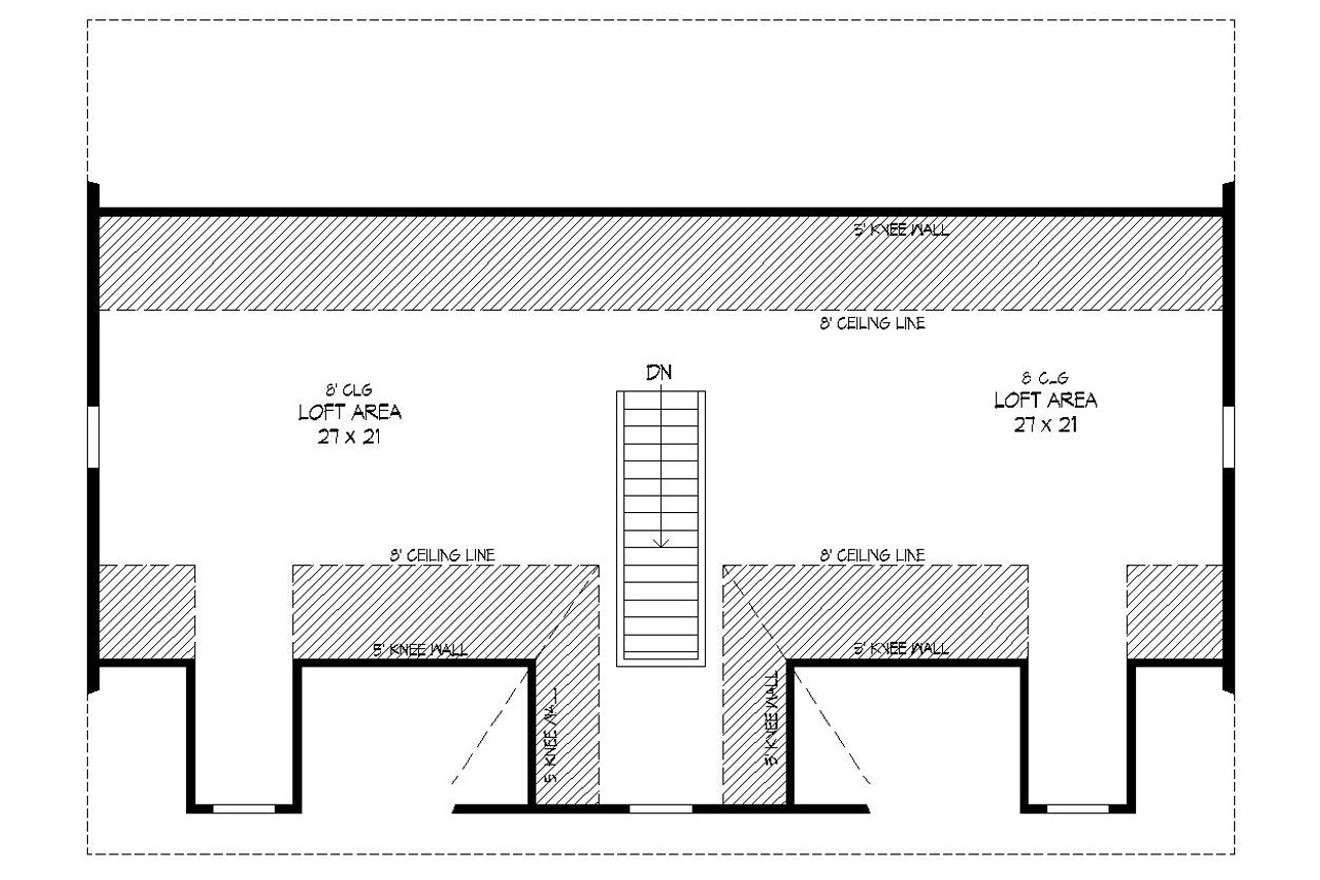 Secondary Image - Craftsman House Plan - 63964 - 2nd Floor Plan