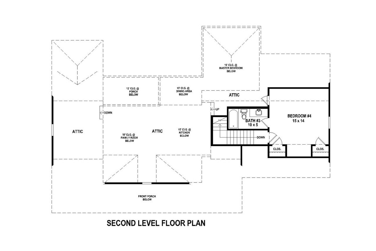 Secondary Image - Country House Plan - 64005 - 2nd Floor Plan