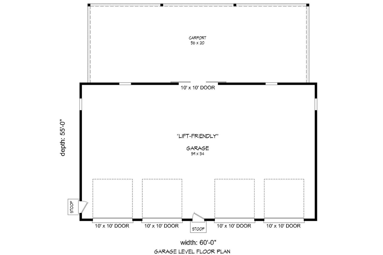 Traditional House Plan - 64172 - 1st Floor Plan