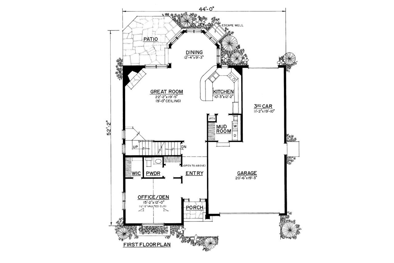 Colonial House Plan - 64526 - 1st Floor Plan