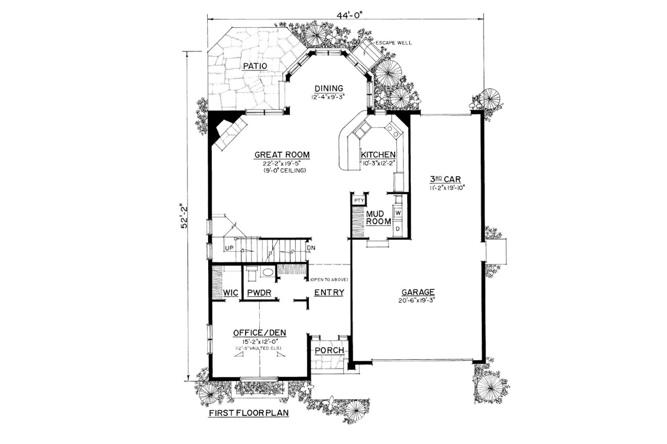 Colonial House Plan - 64526 - 1st Floor Plan