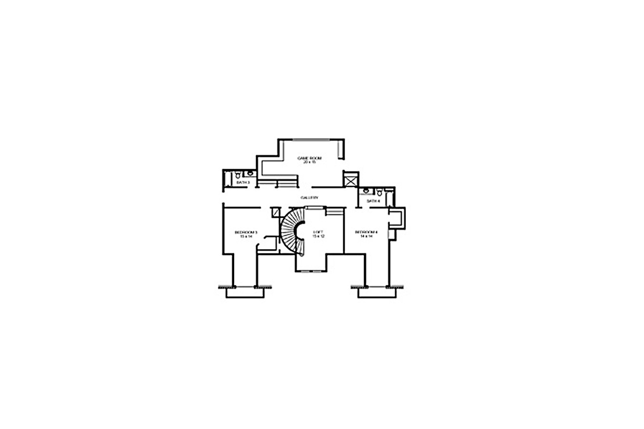 Secondary Image - European House Plan - Bellevue 64558 - 2nd Floor Plan