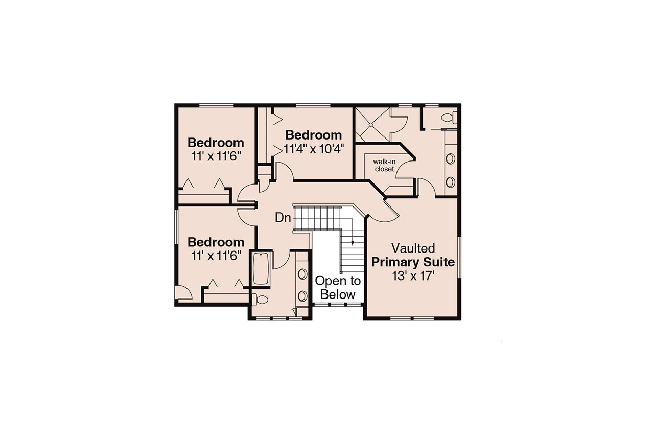 Secondary Image - Craftsman House Plan - Garrison 64677 - 2nd Floor Plan