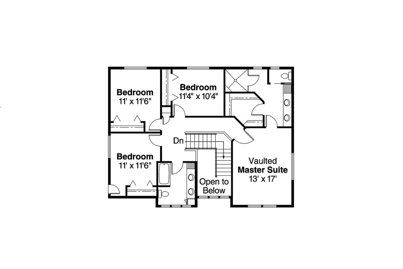 Secondary Image - Craftsman House Plan - Garrison 64677 - 2nd Floor Plan
