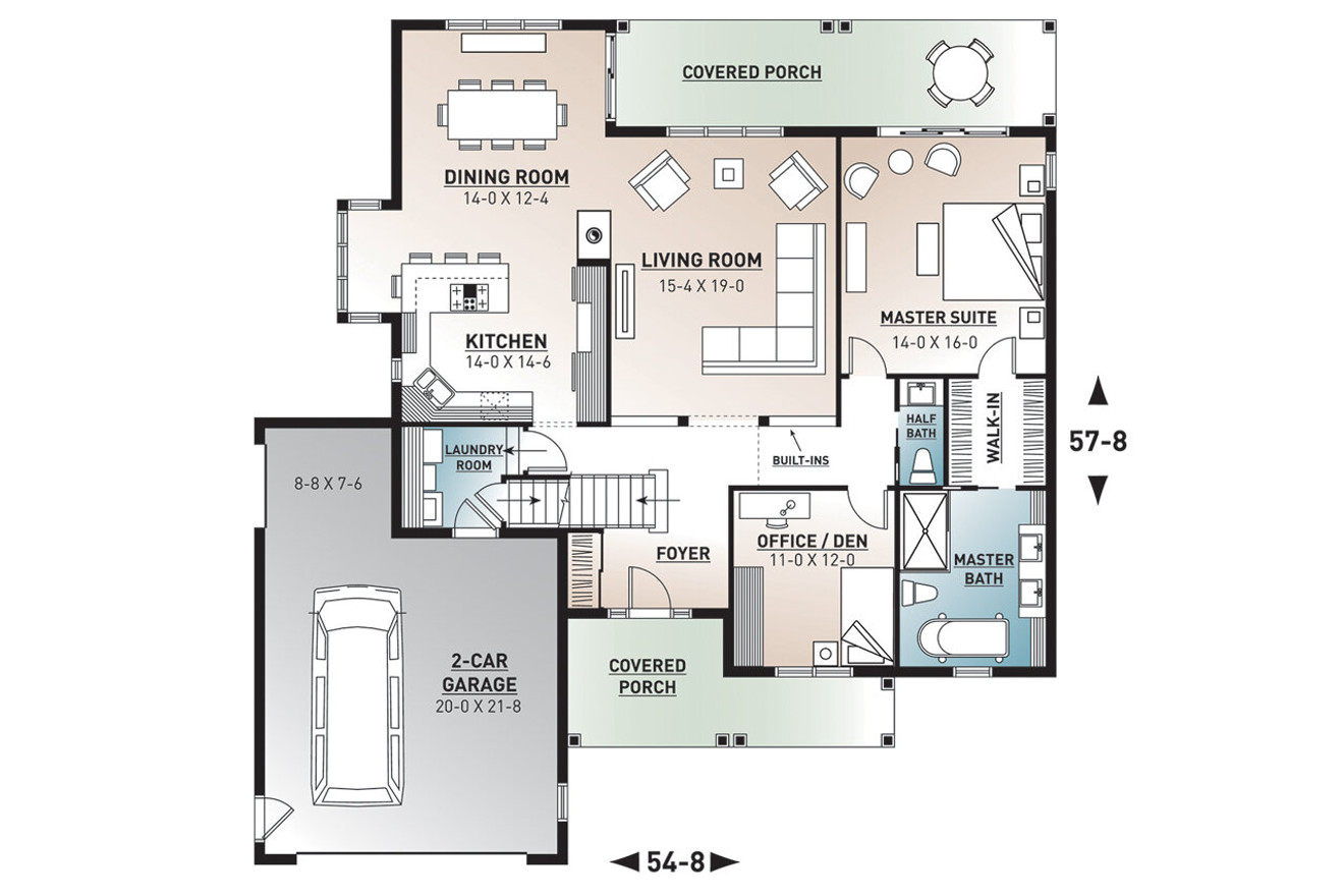 Farmhouse House Plan - Aldergrove 64732 - 1st Floor Plan