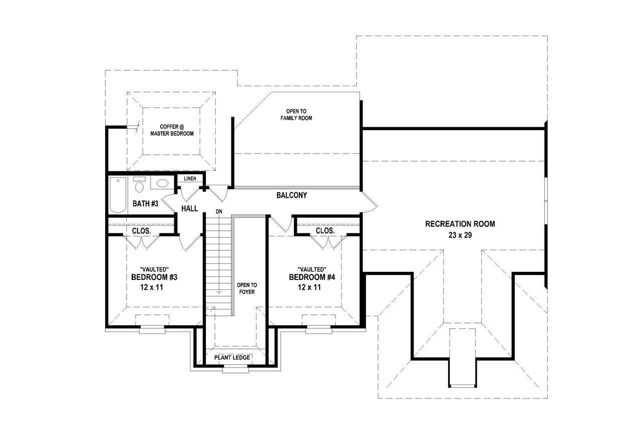 Secondary Image - European House Plan - 64874 - 2nd Floor Plan