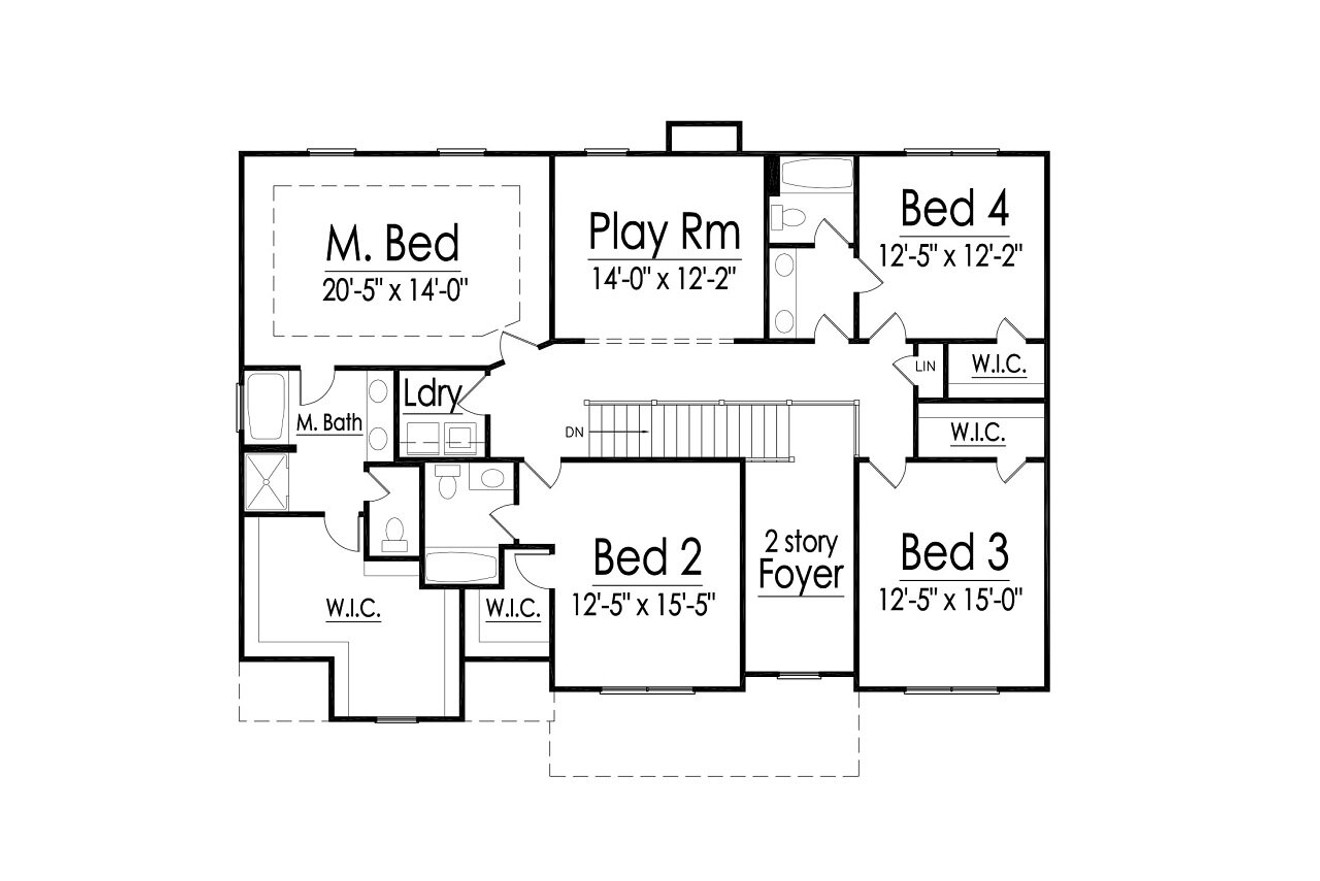 Traditional House Plan - 64900 - 2nd Floor Plan