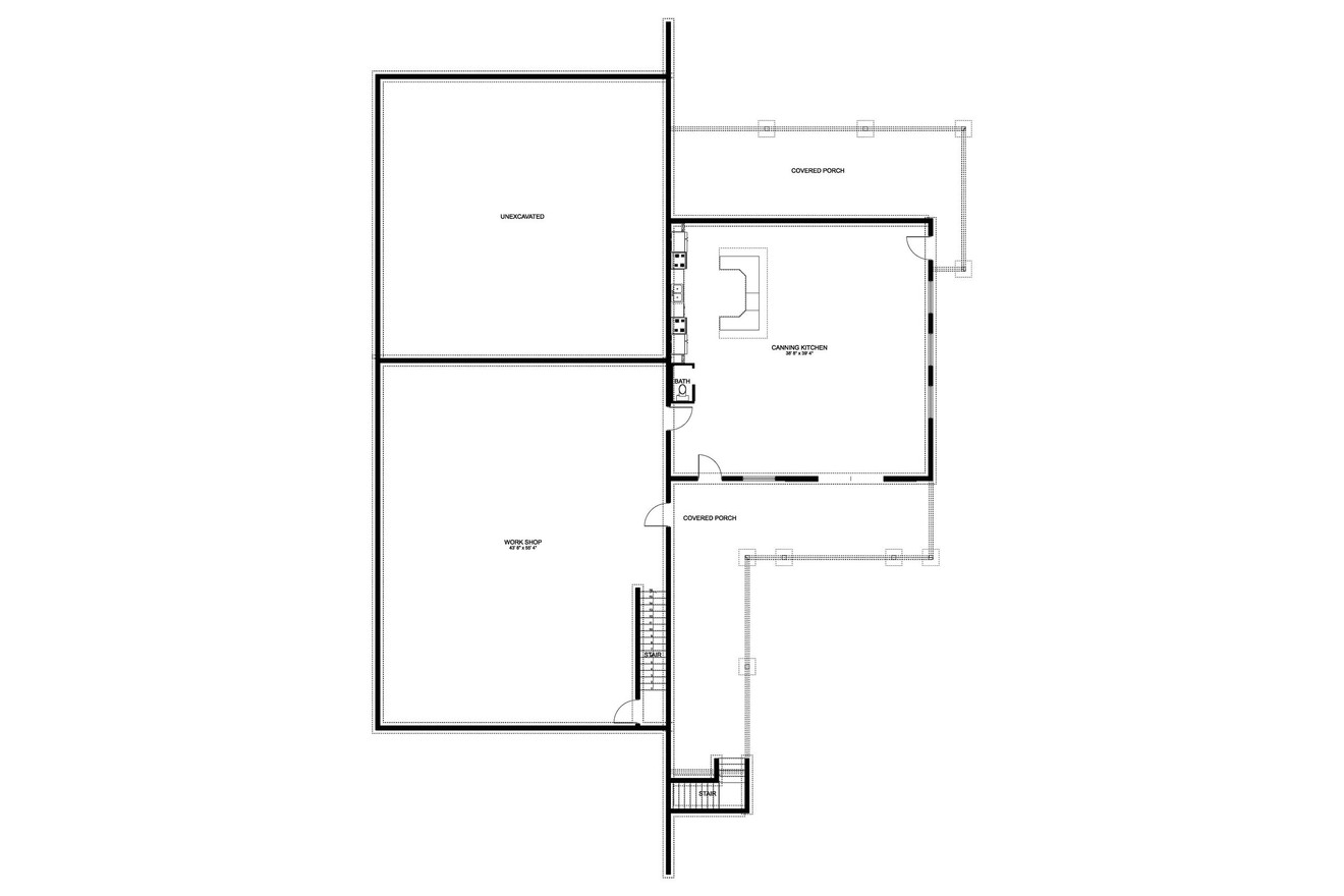 Farmhouse House Plan - Danfors 64927 - Basement Floor Plan