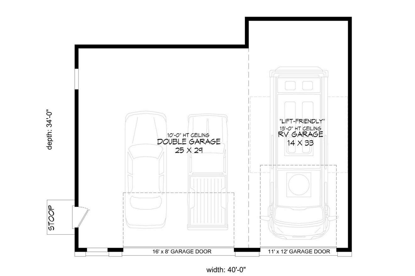 Traditional House Plan - Mead II 64971 - 1st Floor Plan
