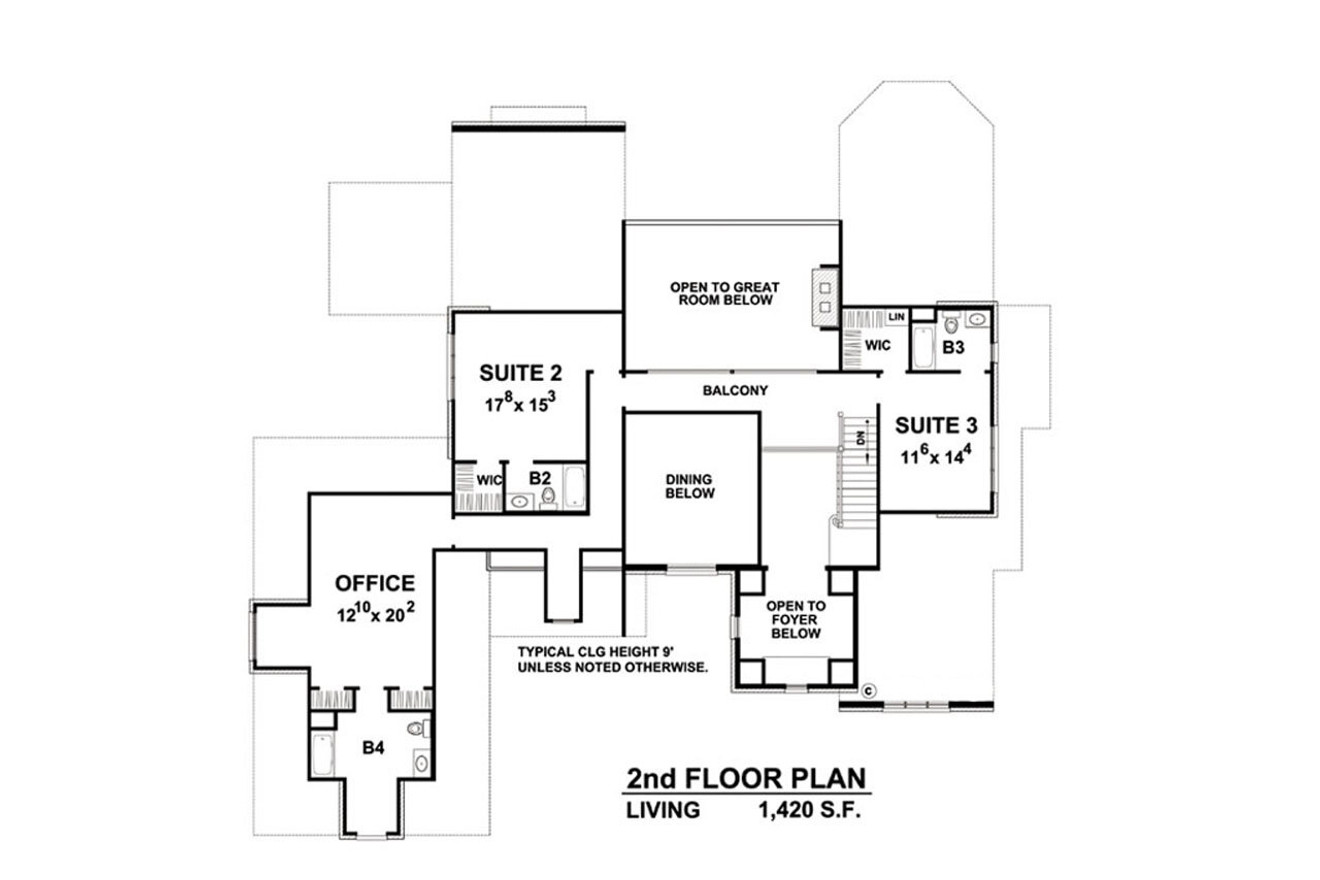 Secondary Image - European House Plan - Barclay 65002 - 2nd Floor Plan
