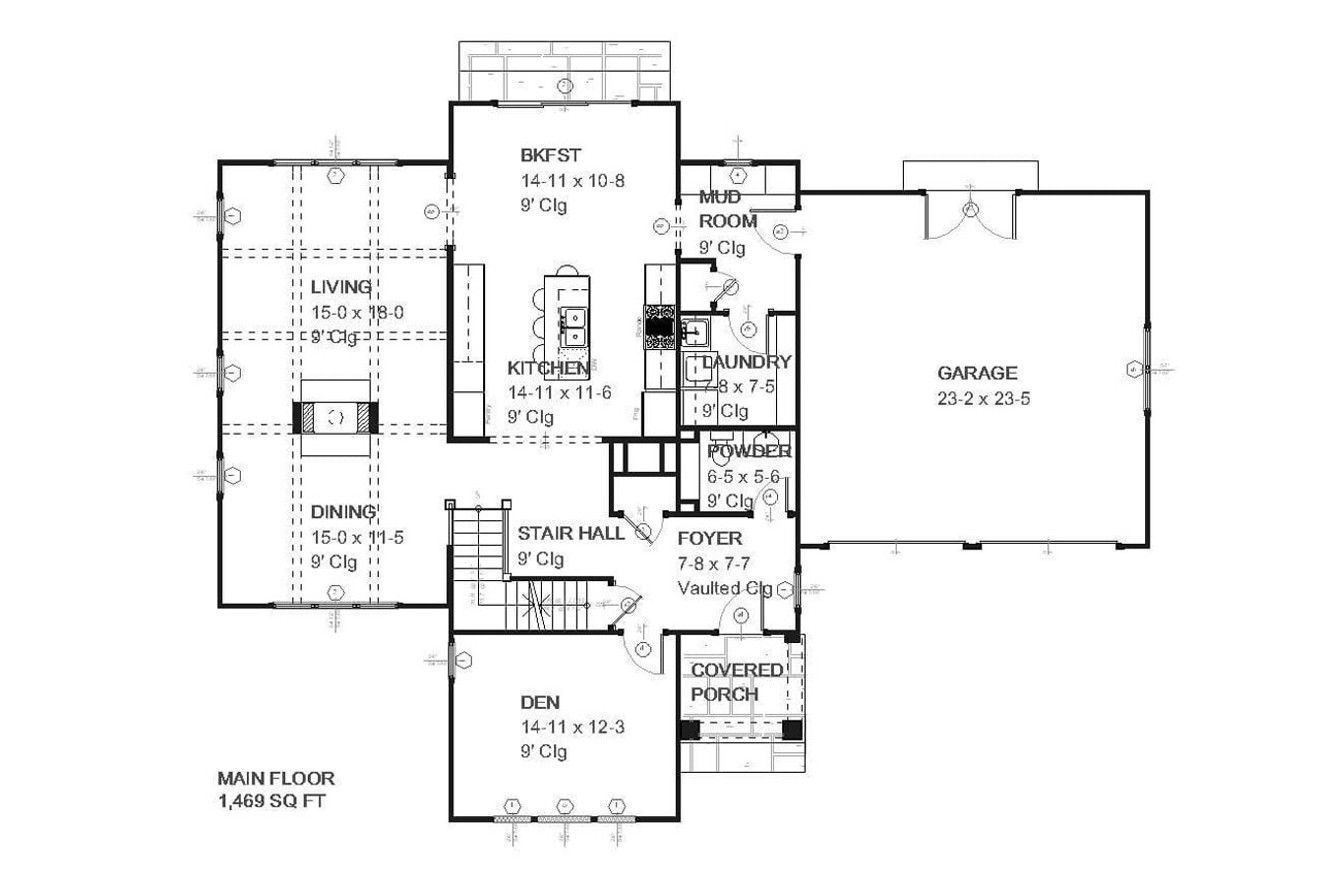 Traditional House Plan - Charles 65251 - 1st Floor Plan