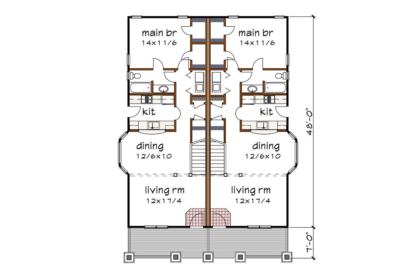 Craftsman House Plan - 65334 - 1st Floor Plan