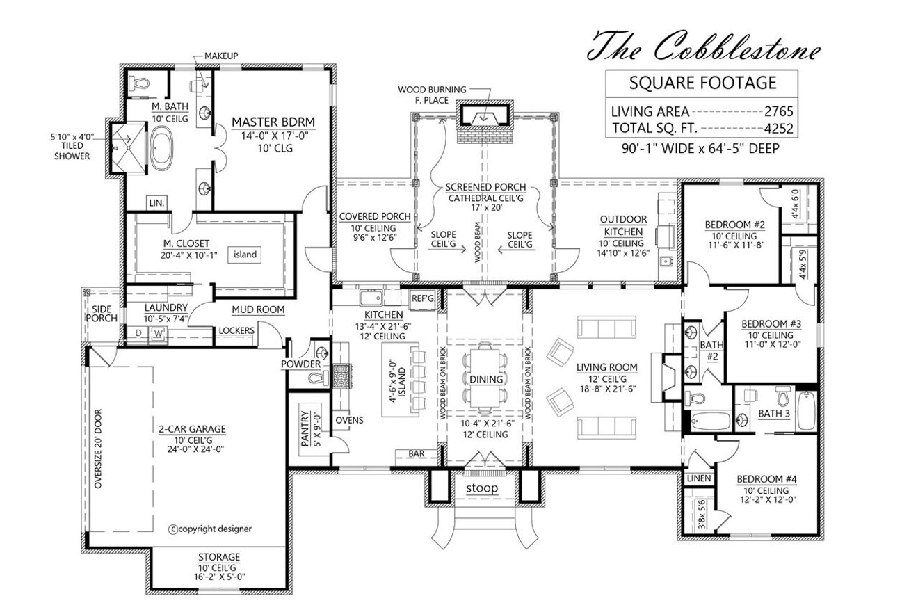Mediterranean House Plan - Cobblestone 65732 - 1st Floor Plan