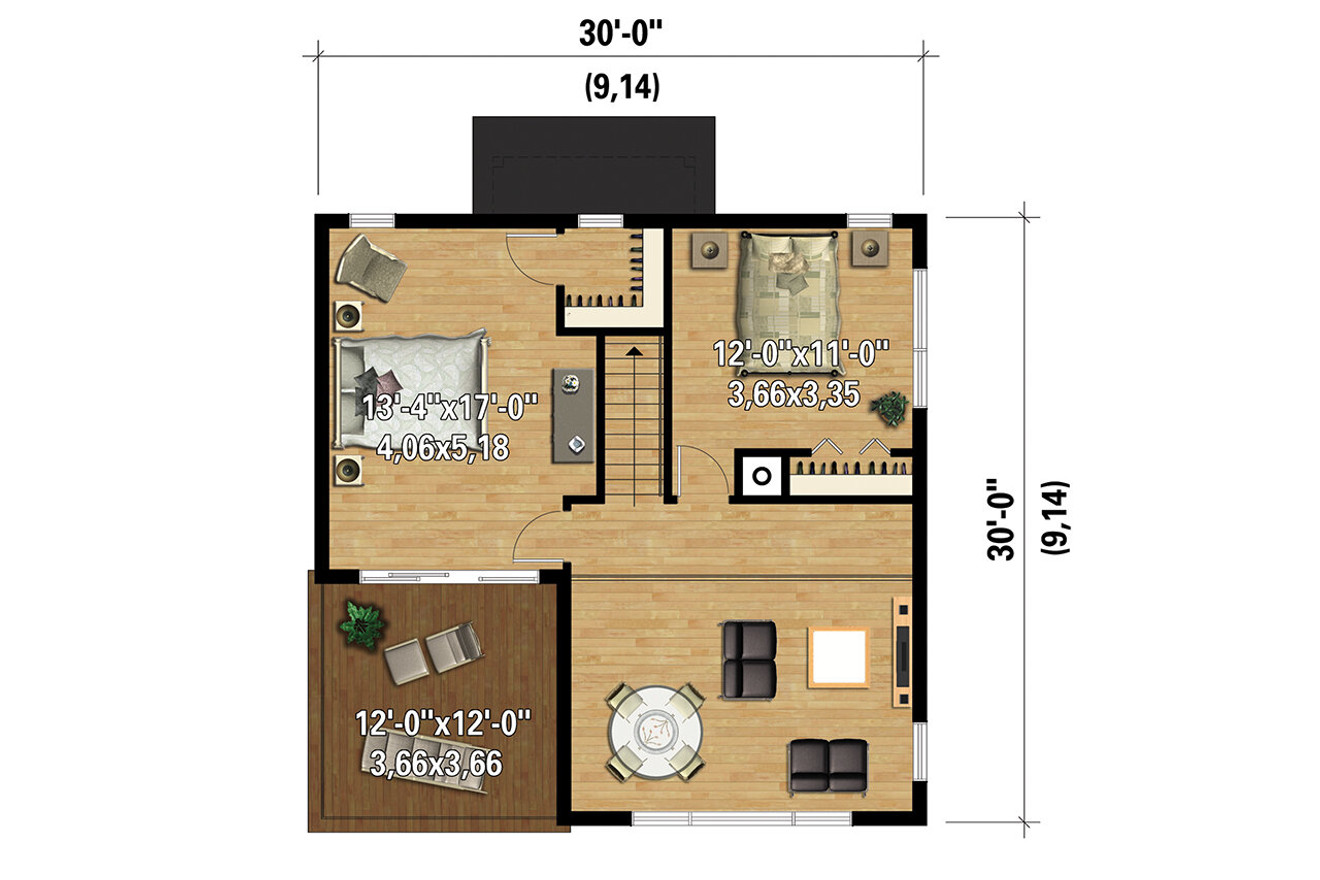 Secondary Image - Contemporary House Plan - 65908 - 2nd Floor Plan