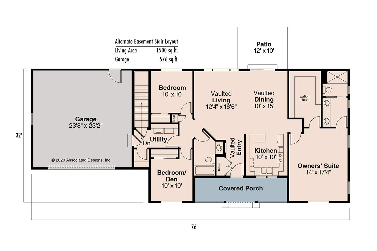 Ranch House Plan - MacKay 65920 - Optional Floor Plan